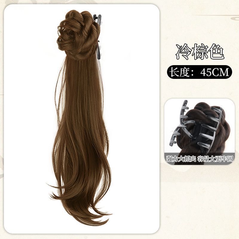 Perucas de caballo nuevo clip chino antiguo estilo Han traje micro-roll lateral simulación de caballo ligero estilo nacional cheongsam pelucón trenza de caballo cola