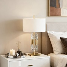 美式轻奢水晶台灯创意个性卧室样板间酒店别墅奢华后现代简约台灯