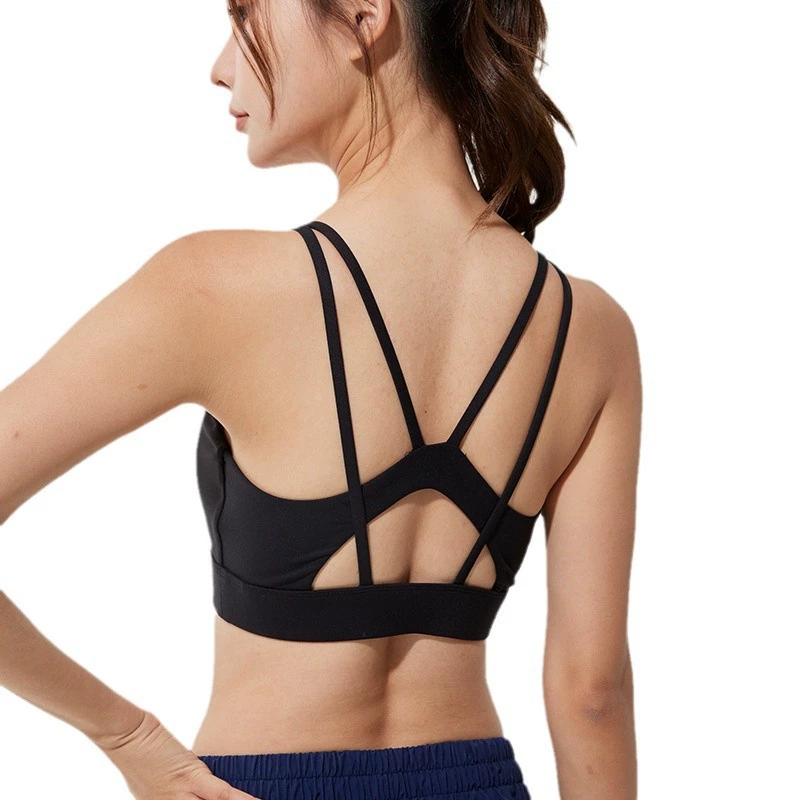 Fashionable universal top with cups, yoga clothing, tank top, shockproof sports bra for gym, city style
