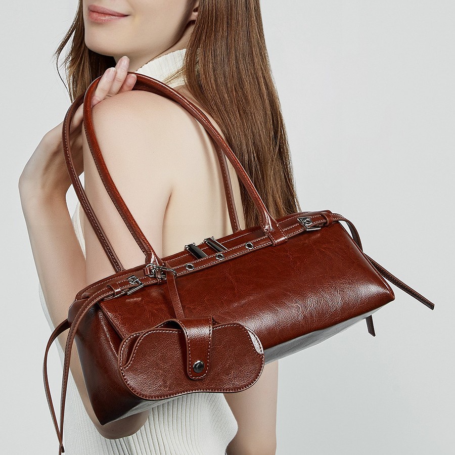 2026 New Baguette Underarm Bag For Women Retro Motorcycle Style Trendy Belt Decor Handbag Shoulder Bag - Thumbnail 3