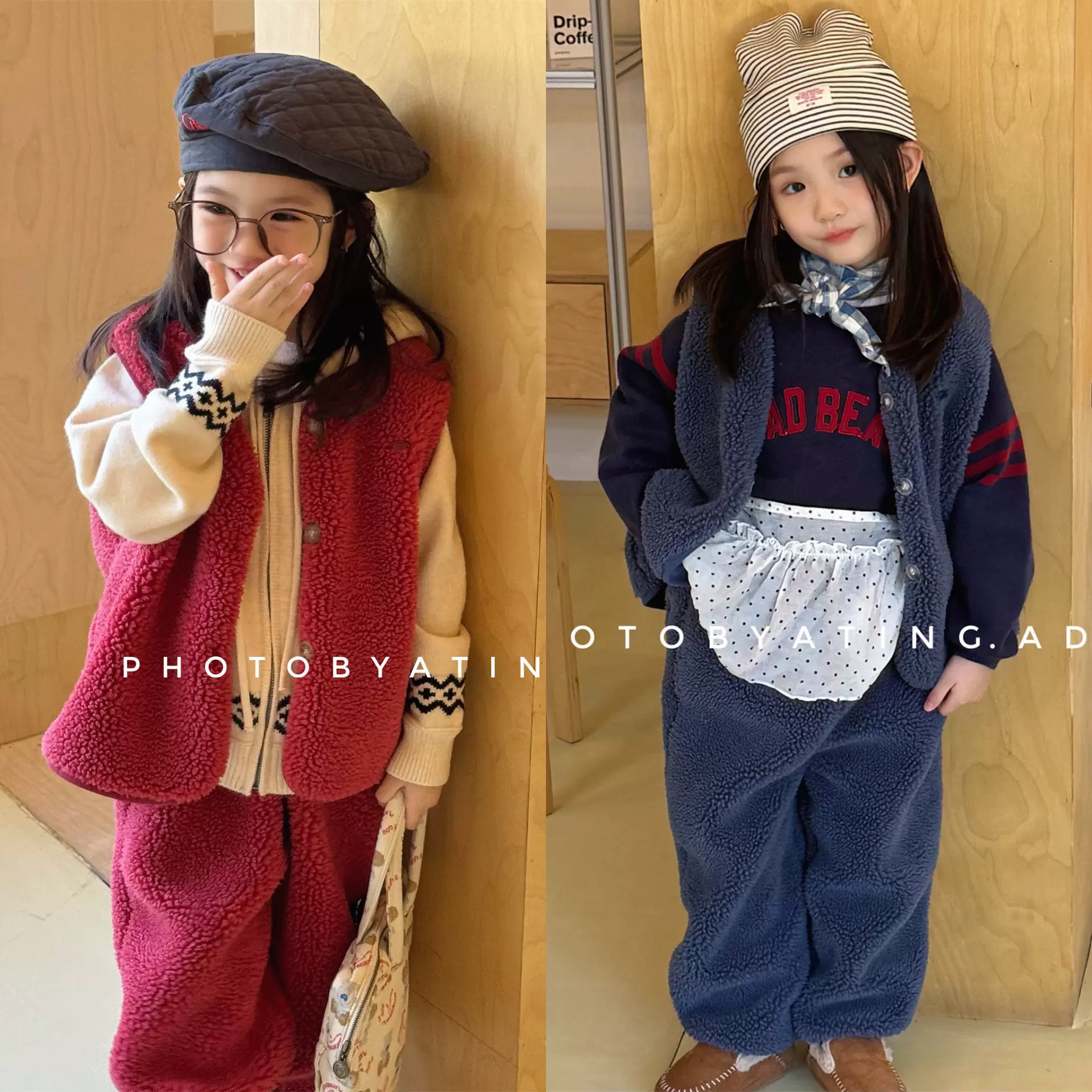 2025秋冬新款童装儿童韩版羊羔绒运动套装女童男冬装童两件套6582