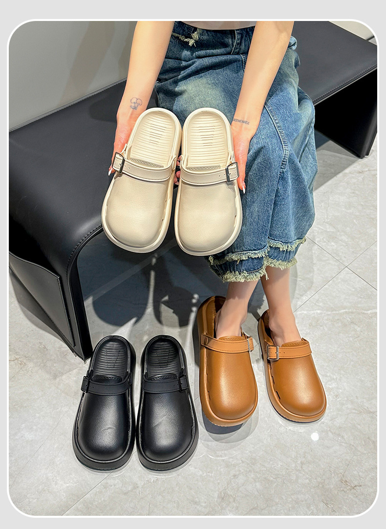 朕仔-金属扣-皮纹拖鞋_11