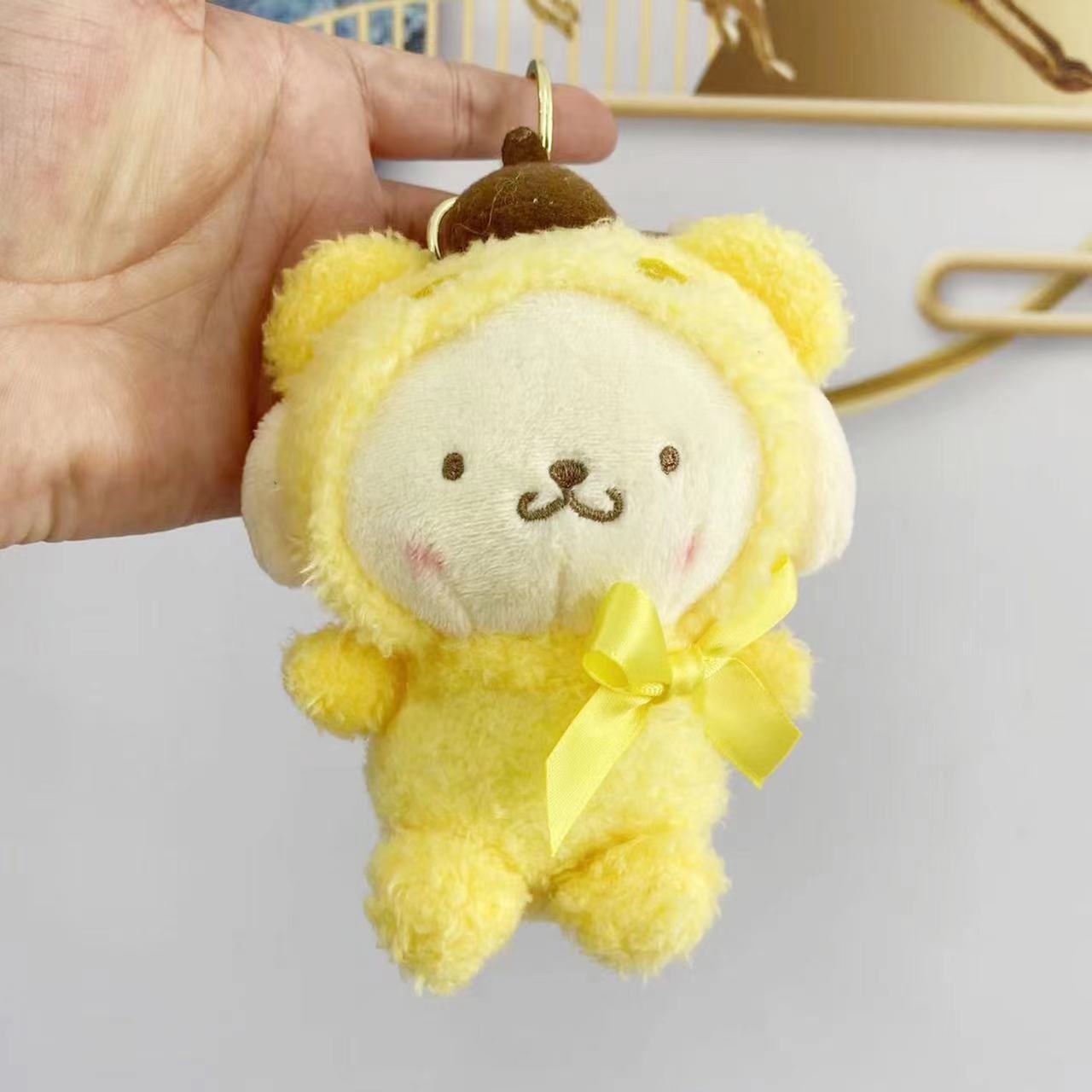 Colgante de felpa sanliou yugui perro llavero accesorios muñeca coolomi muñeca regalo juguete