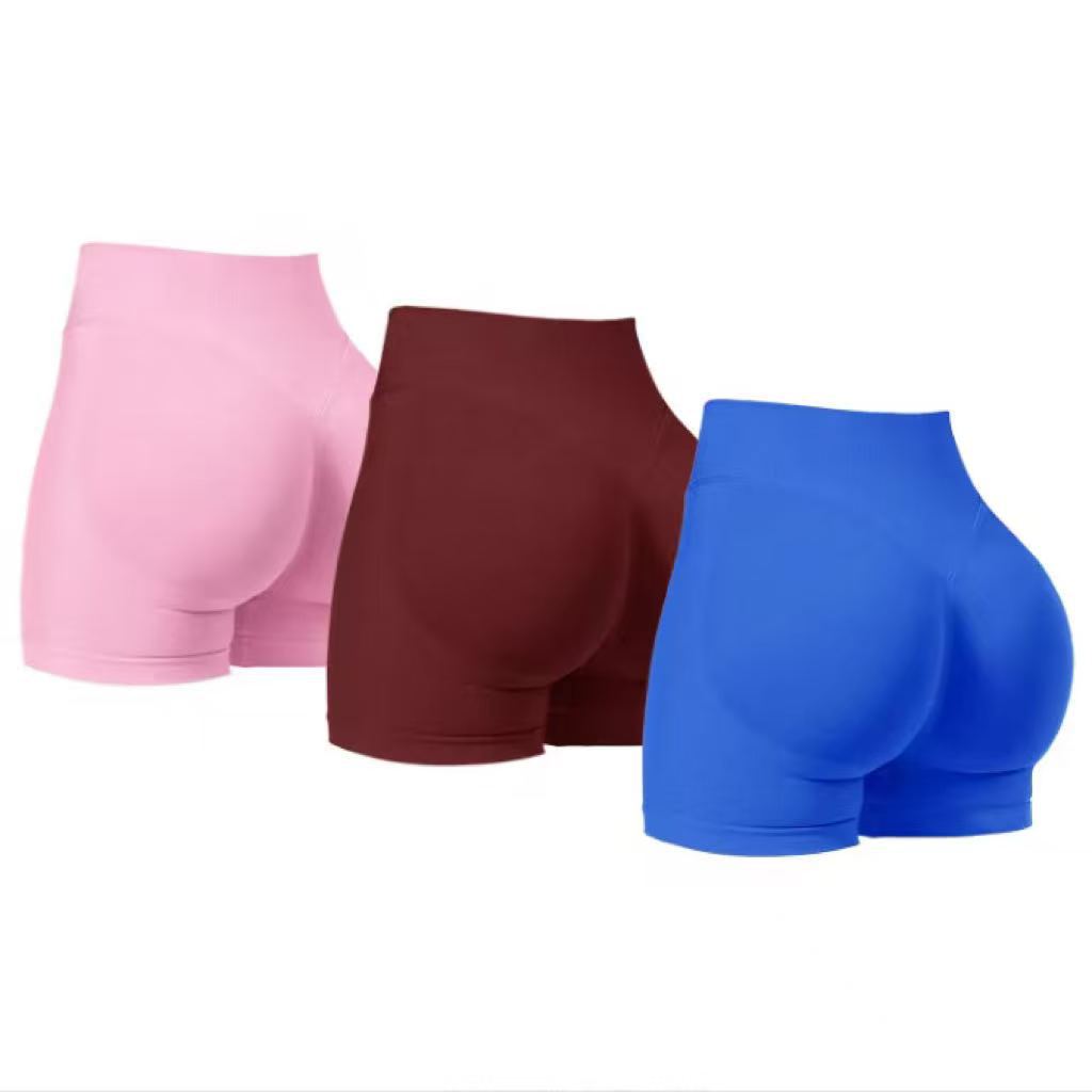 Transfronterizos Amazon de cintura alta, pantalones cortos, pantalones de gimnasio sin costuras, pantalones deportivos, sin líneas embarazosas.