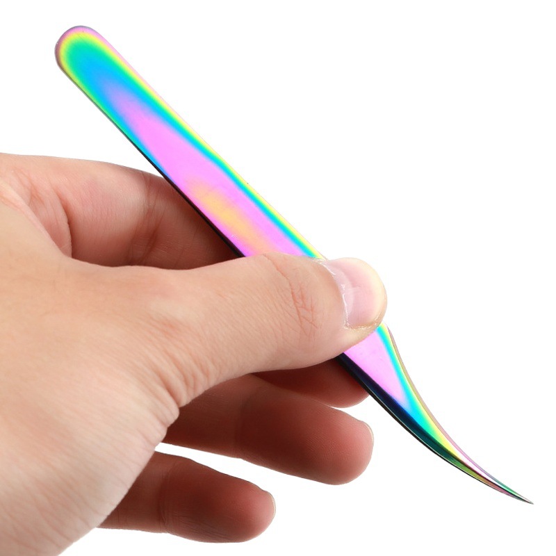 Eyelash Grafting Tools, Eyelash Artist's Tweezers for Applying False Eyelashes, Gold Feather Tweezers, Flowering Tweezers Set, Eyelash Tweezers