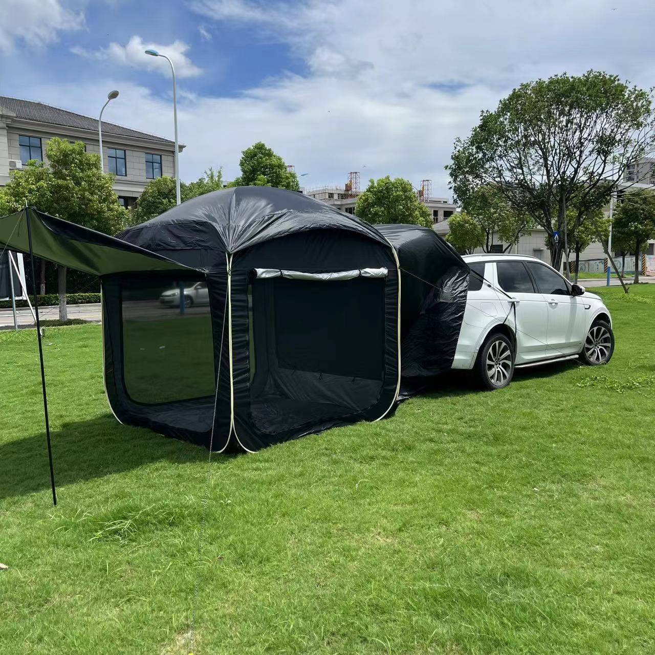 Family Camping Car Rear Extension Tent Car Rear Tent with Mesh Extension Canopy Front Hall SUV Tent Car Rear Tent