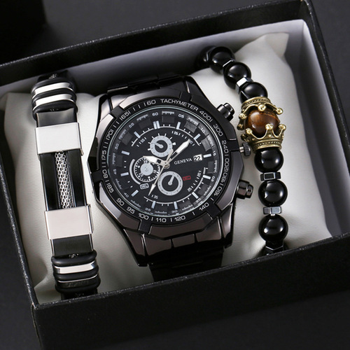Men wrist watch new watch men's sports trend men's watch calendar steel band quartz watch non-mechanical