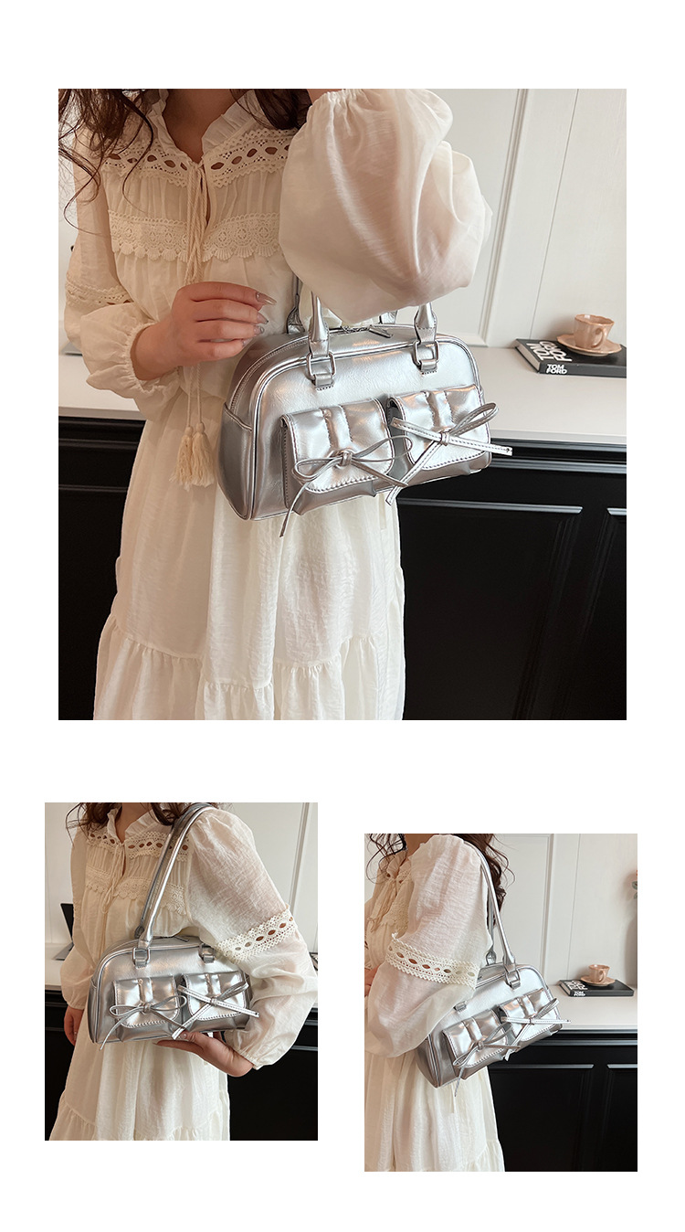 Elegant Women's Ballet Style Shoulder Bag With Bowknot Detail_voghion.com