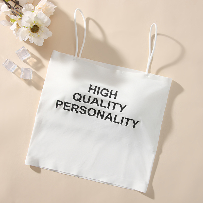 Ice Silk sin costuras carta belleza espalda Correa tubo superior Chaleco con almohadilla en el pecho desgaste interior y exterior de la muchacha envuelto en el pecho chaleco femenino verano