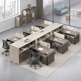 财务桌职员办公桌椅组合简约现代4/6人位屏风卡位办公室全套家具