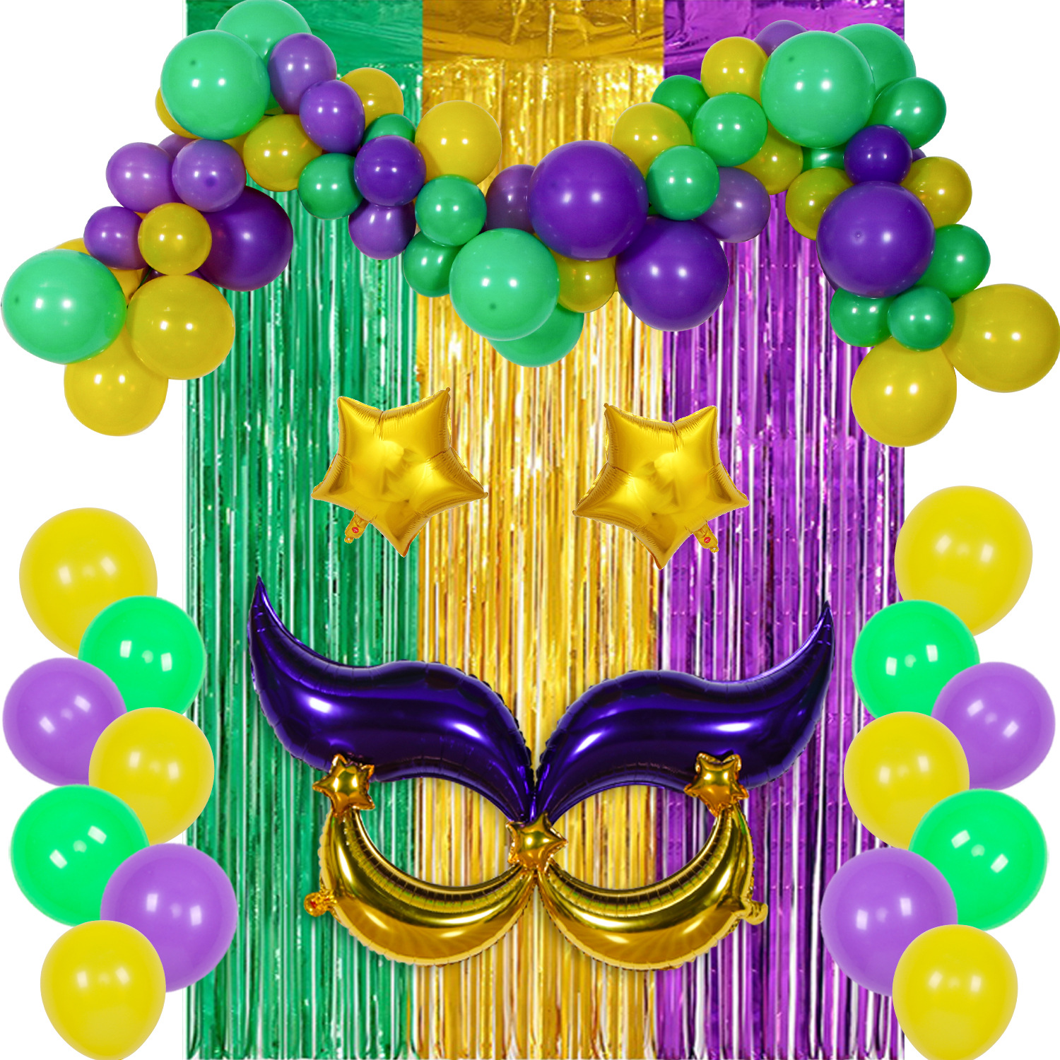 Tren transfronterizo Hawaii Carnival Carnival Theme Globo 5 pulgadas 10 pulgadas amarillo púrpura verde diseño de cumpleaños globo