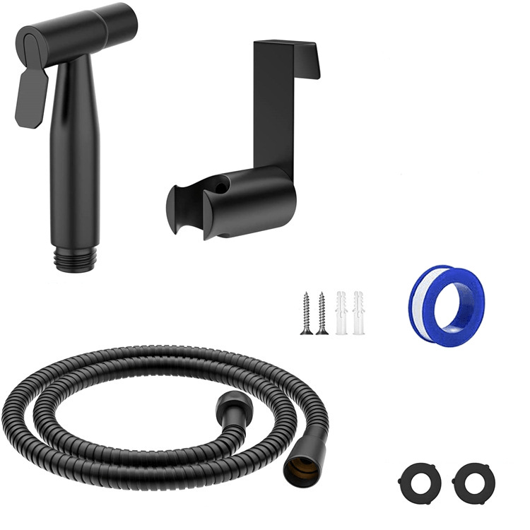 Comercio exterior transfronterizo 304 traje de limpiador de mujer de acero inoxidable negro cepillado estándar americano estándar europeo Booster PISTOLA DE PULVERIZACIÓN de inodoro