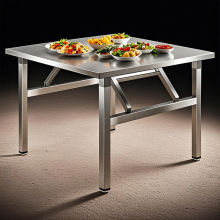 不锈钢折叠桌便携式烧烤桌子户外摆摊商用夜市出摊小方桌简易餐桌