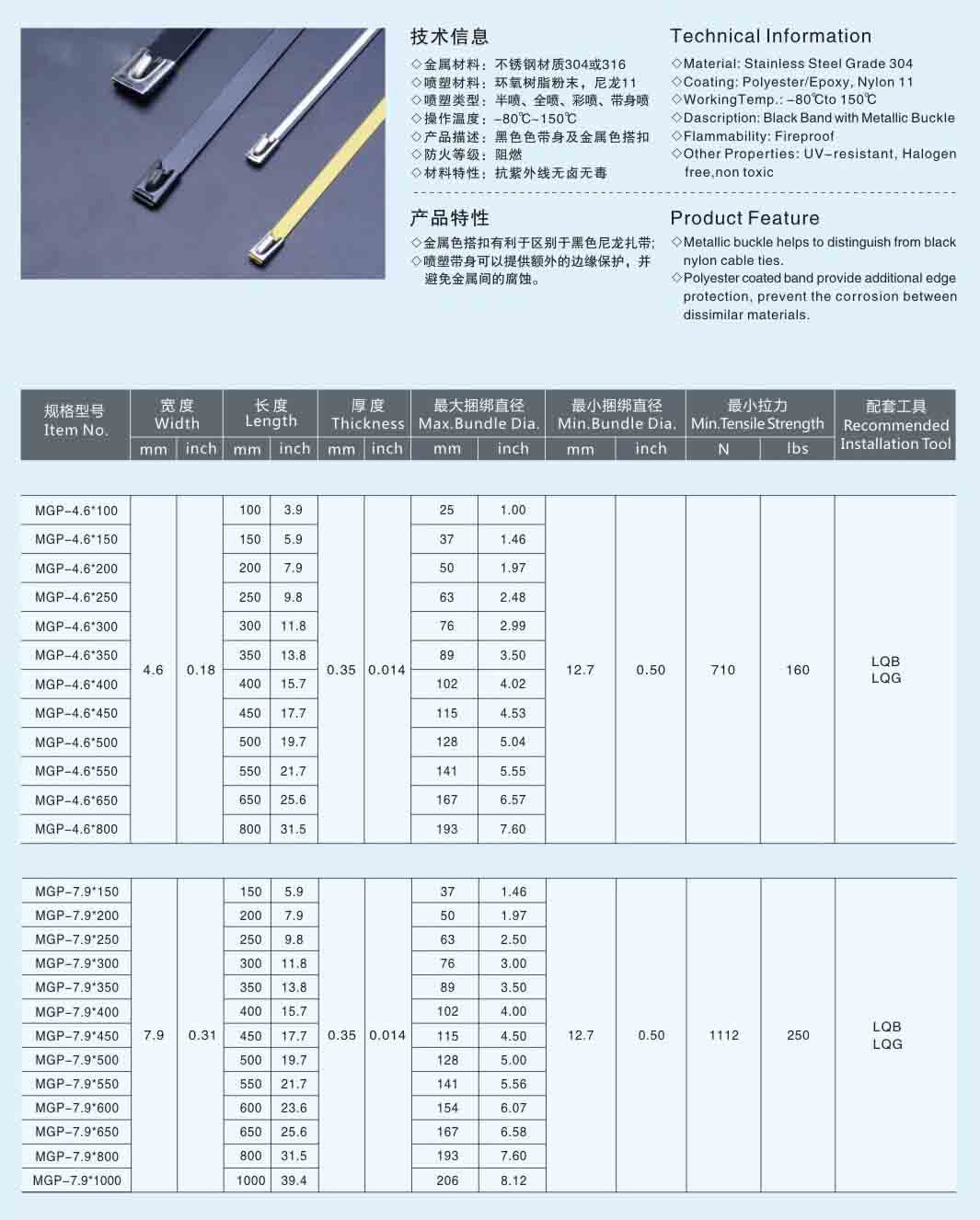 Datasheet of Coated 304 Cable