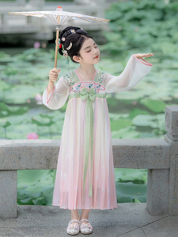 2025汉服新款儿童夏季超仙古装连衣裙女童公主女孩唐装古风爆款裙|undefined