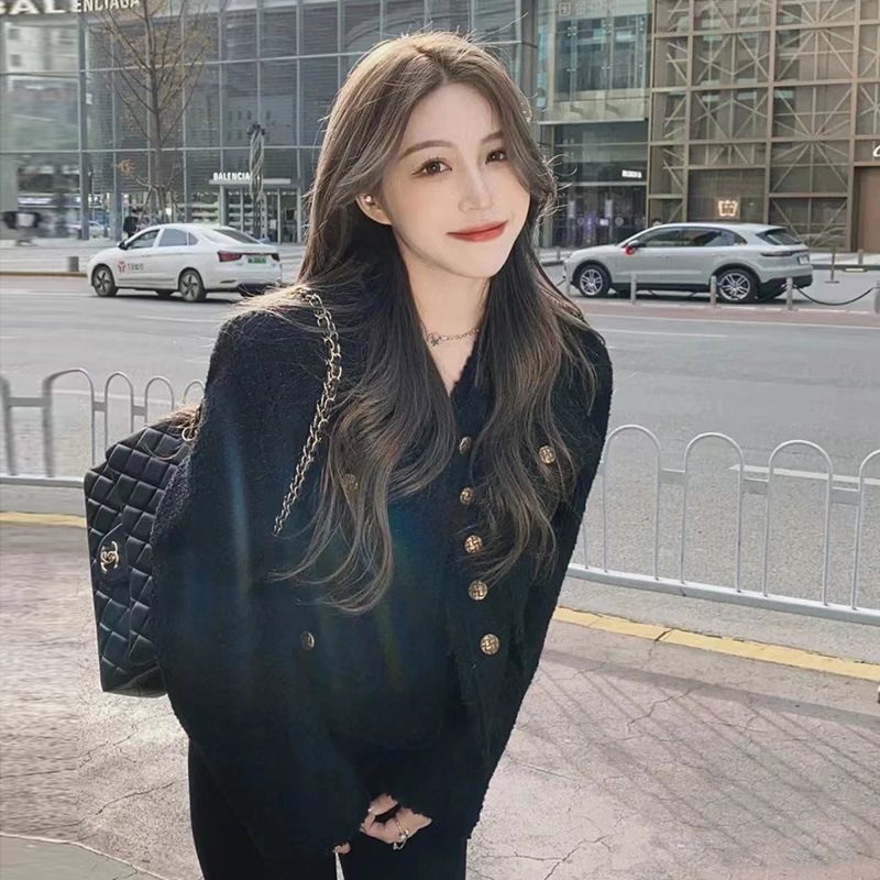 黑色小香风外套女秋季2025新款显瘦法式名媛气质小个子短款上衣|undefined
