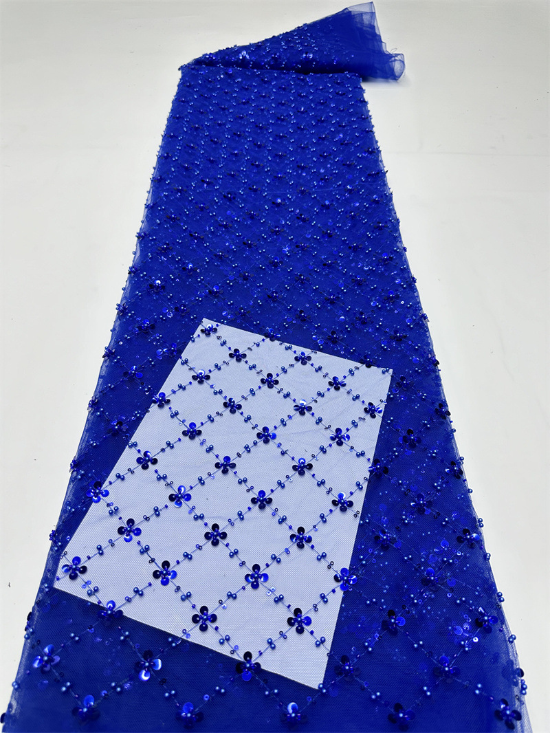 Cuadrados de 14 colores bordados de tubo de perlas simple flor de ciruela sequinilla tela bordada moda vestido de boda vestido de tela image 19