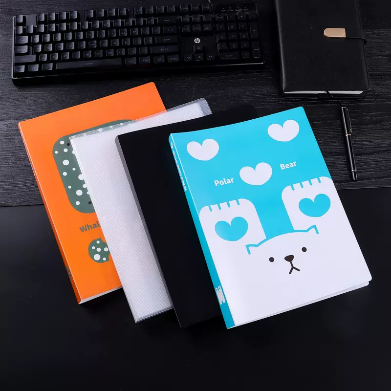 A4资料册文件夹透明插页琴谱夹乐谱夹试卷收纳册档案盒定制印logo