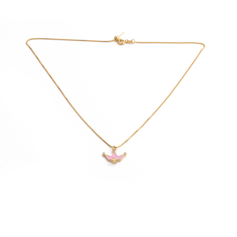 Nihaojewelry dripping oil crown question mark donut pendant necklace Wholesale jewelry