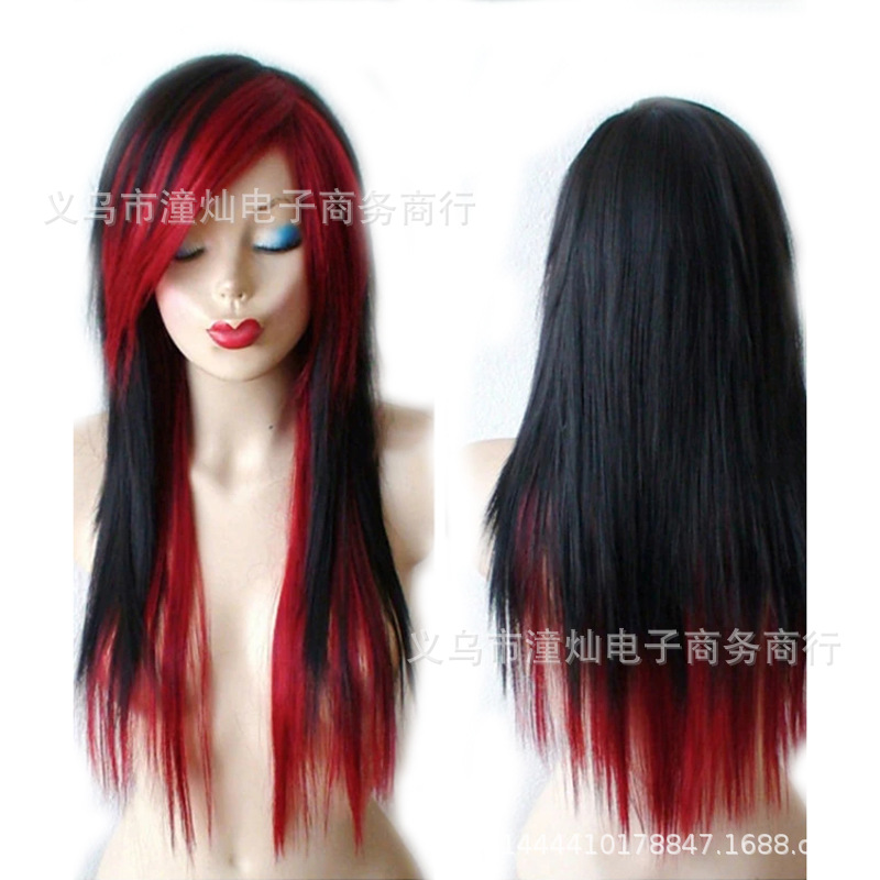 Hairjoy long straight burgundy black lay...