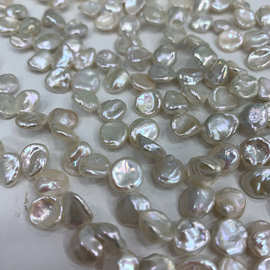 新款7-8mm天然巴洛克珍珠三七孔侧孔再生珠花瓣珠手工饰品DIY手链