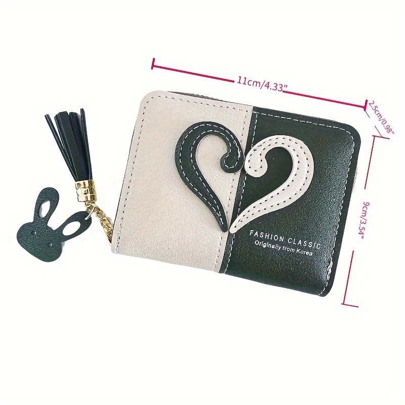 New Zero dame kort mini glidelåslommebok med kvast, moderne koreansk utgave, skjøtet fargekortveske_voghion.com