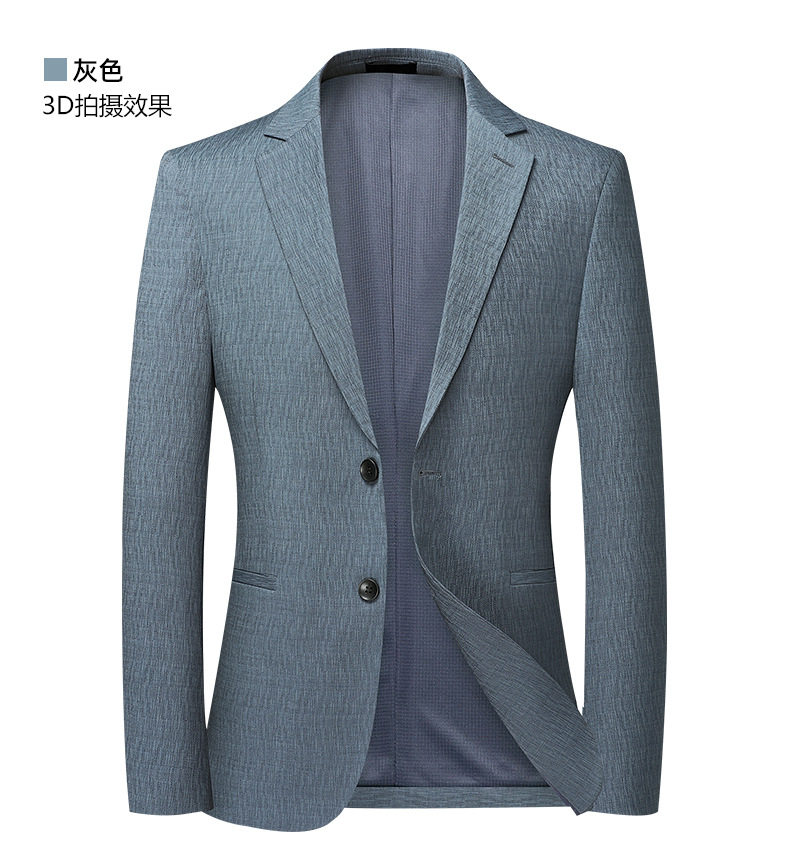 Áo vest nam mỏng mùa xuân thu dáng ôm, vải jacquard co giãn không cần ủi, phong cách Hàn Quốc — Màu xanh, Màu xám chi tiết 13