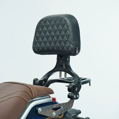 Motorcycle bumper modified bumper bumper folding backrest - black-23-aluminum-alloy-bracket-folding-backrest-tail-frame