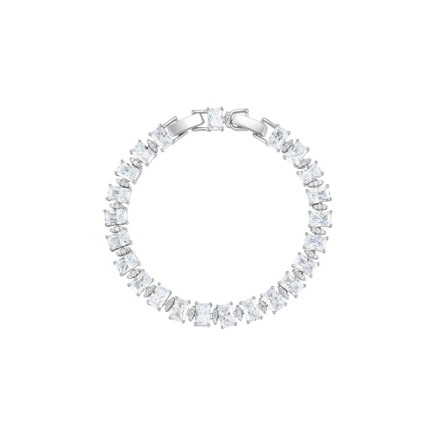Pulsera de Diamantes para Mujer de Aleación de Cobre, Galvanizada, Diseño Geométrico, para Regalo