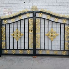庭院别墅铁艺雕花大门中式别墅庭院铁艺大门双开门别墅小区平推门