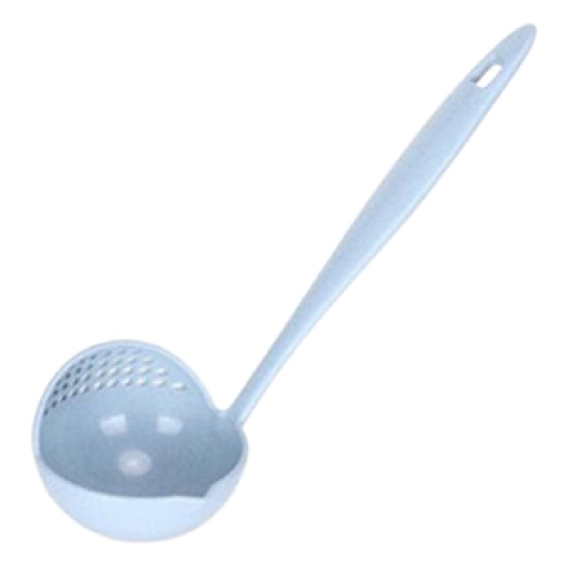 Creativo paja de trigo dos-en-uno cocina del hogar cuchara de sopa de mango largo de plástico colador filtro vajilla olla caliente cuchara