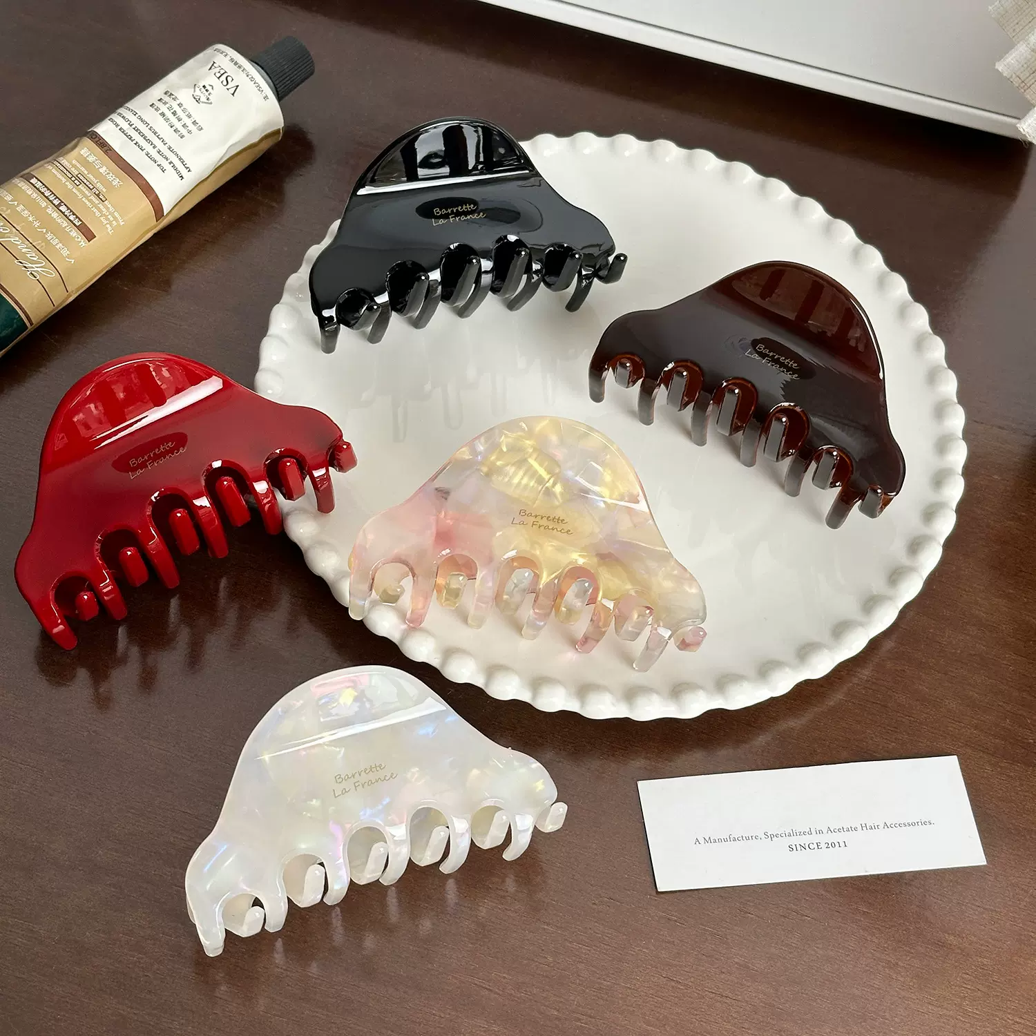 朵薇饰品高级感金标醋酸抓夹后脑勺盘发夹子发夹简约鲨鱼夹子发饰