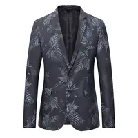 Мужской пиджак для досуга, приталенный, большие размеры M–6XL, рисунок 504 чёрно‑серый и 505 чёрный