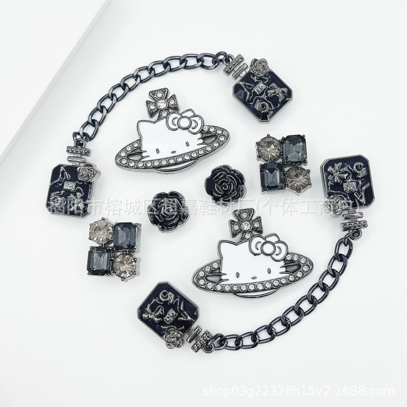 Accesorios de zapatos Croc para mujer, lindas hebillas de zapatos, accesorios de flores para zapatos diy, hebillas decorativas de dibujos animados extraíbles, lindos ins