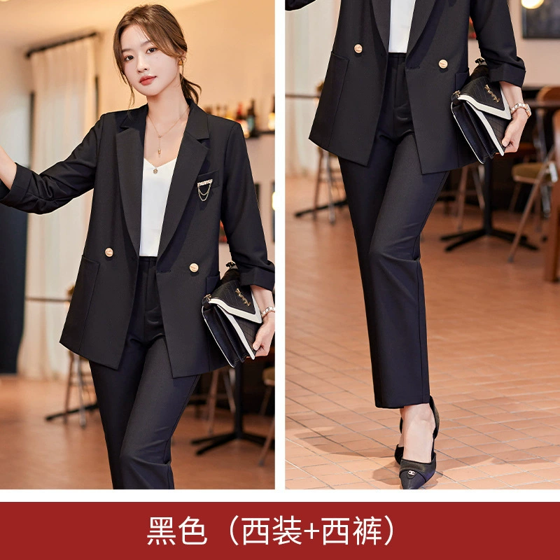 Комплект весны, длинный классический пиджак костюма, 2023 год, slim fit, середина длины