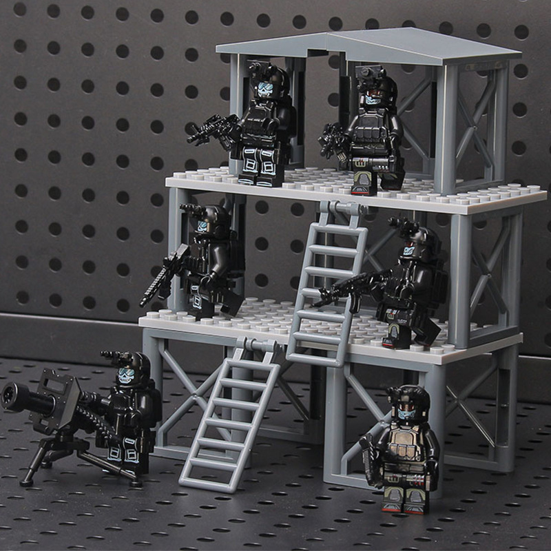 国境を越えたホットセール MOC 軍事基地監視塔シーンビルディングブロック特殊部隊フィギュア DIY 組み立て教育玩具|undefined