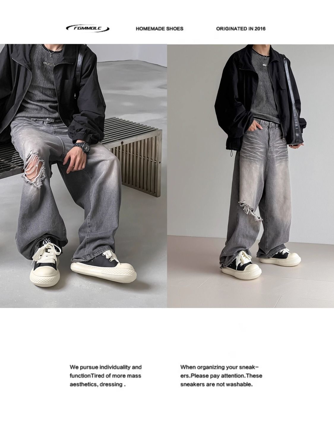 ジムミッキーの連名の黒色の大きい頭の靴の厚い底は高くなってカジュアルな板の靴のinsヨーロッパ駅の潮牌の男性の靴