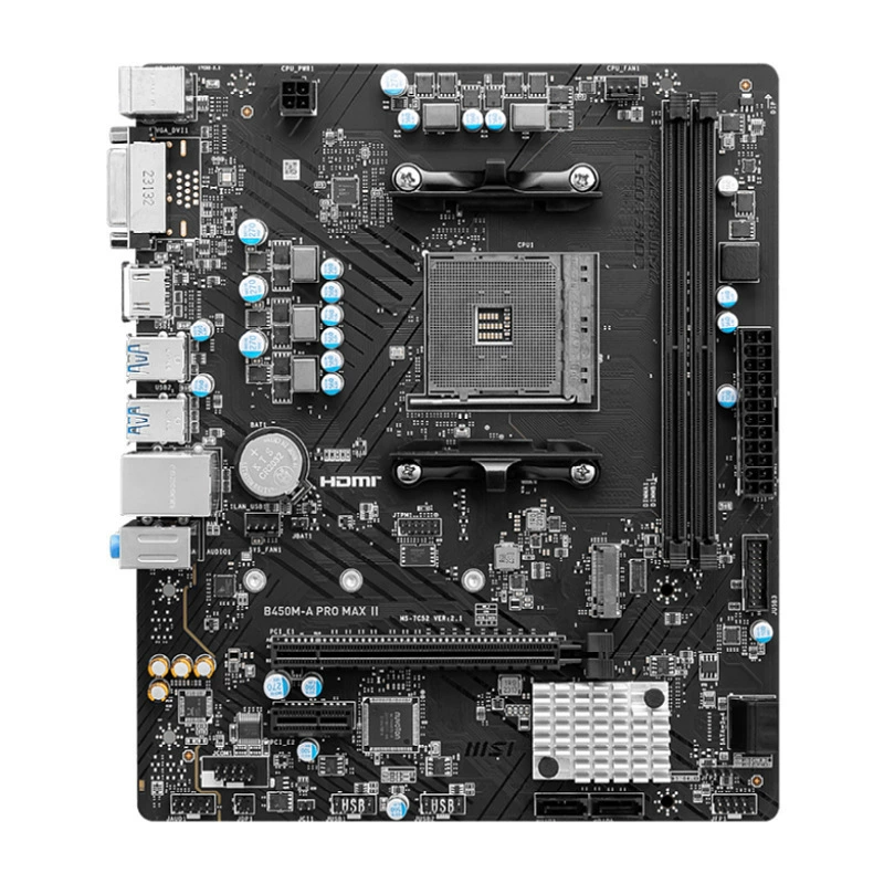 Материнская плата для AMD MSI B450M-A Pro Max II AM4, поддерживает процессоры серий 3000/5000