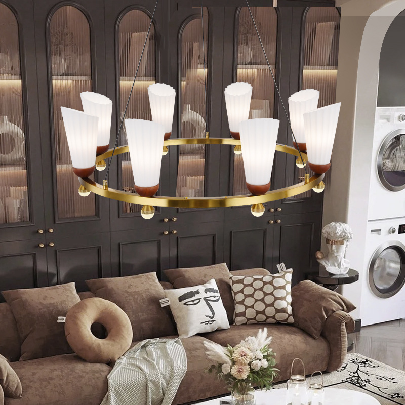 Maestro de diseño de lámparas de madera sólida dormitorio sala de estar retro comedor diseñador de lámparas francesas medieval americana