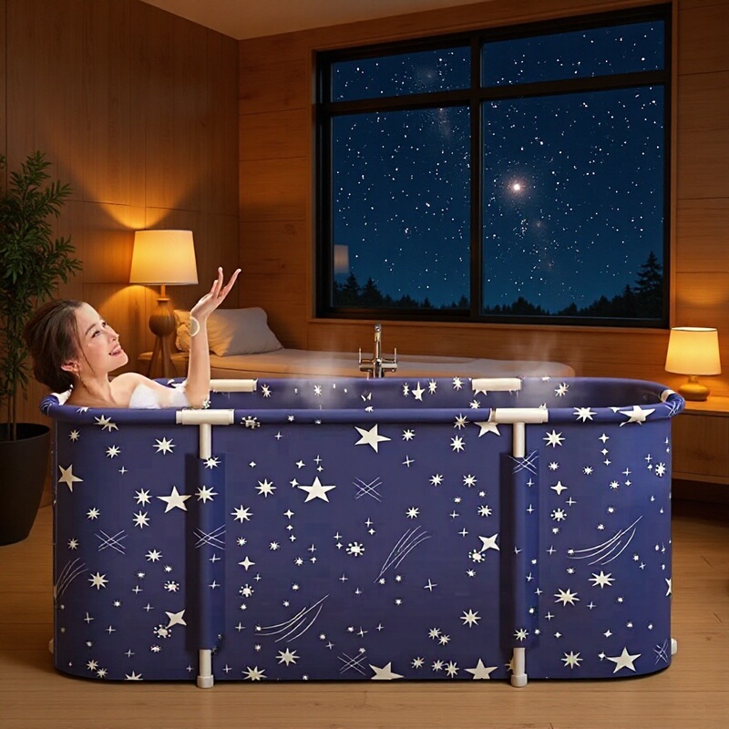 Bathtub for Adults, Full-Body Soaking Tub, Children's Bath Basin, Starry Sky Blue Bath Tub, Folding Bath Tub Bathtub for Adults, Full-Body Soaking Tub, Children's Bath Basin, Starry Sky Blue Bath Tub, Folding Bath Tub