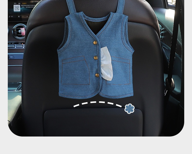 Car-Mounted Tissue Box, Hanging Type for Rear Seats, High-End Cute Style, Dashboard Hanging Type, Large Capacity Tissue Bag
