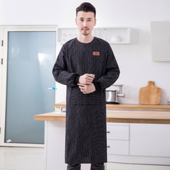Pure Cotton Long Sleeve Apron for Home Kitchen, Anti-Stain and Easy to Clean, Unisex Coverall for Men and Women