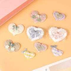 Patch日韩风可爱简单珍珠爱心配件布贴  手工DIY发夹鞋帽服饰辅料