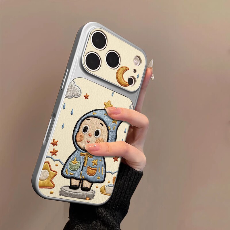 Raincoat Star Doll Suitable for Apple 17Promax Mobile Phone Case 14 Lambskin 16 Premium 15 Full Cover Silver Edge 13 Raincoat Star Doll Suitable for Apple 17Promax Mobile Phone Case 14 Lambskin 16 Premium 15 Full Cover Silver Edge 13