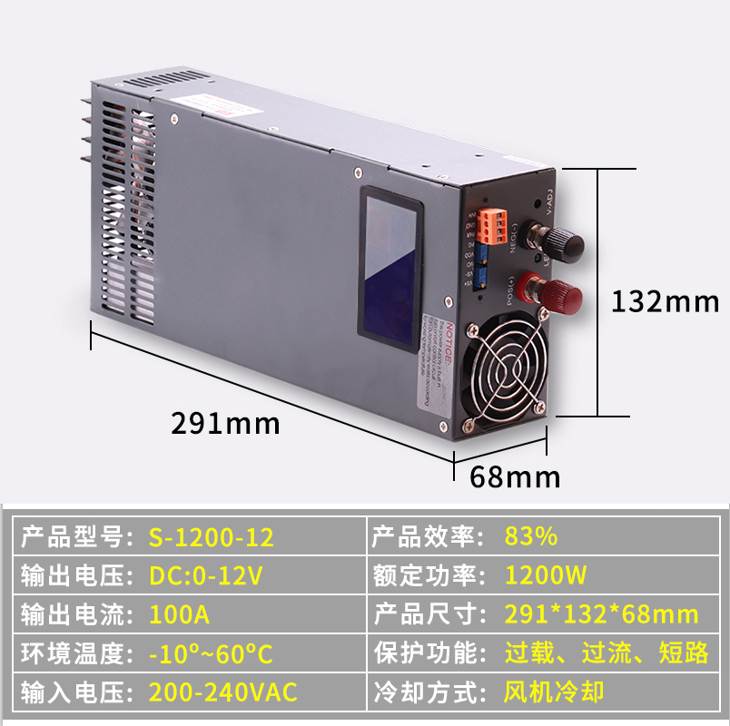 24V fuente de alimentación de conmutación de alta potencia 1000W / 1500W 12V100A 48V50A 36V3000W transformador