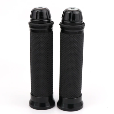 Motorcycle Handlebar Rubber Aluminum Alloy Handlebar Rubber Motorcycle Refitting Accessories Handlebar Rubber Cover (Motorcycle Handle Cover) - black