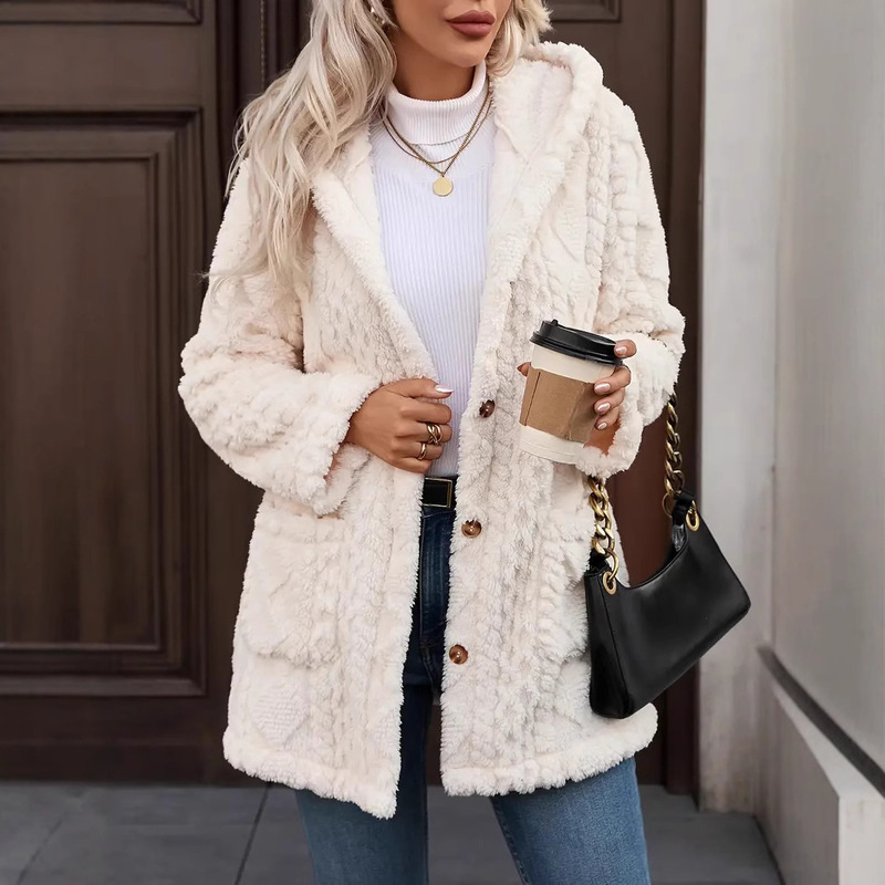 2025 New Winter Lapel Warm Jacket Teddy Bear Jacket Women's Elegant Style Imitation Fur Jacket
