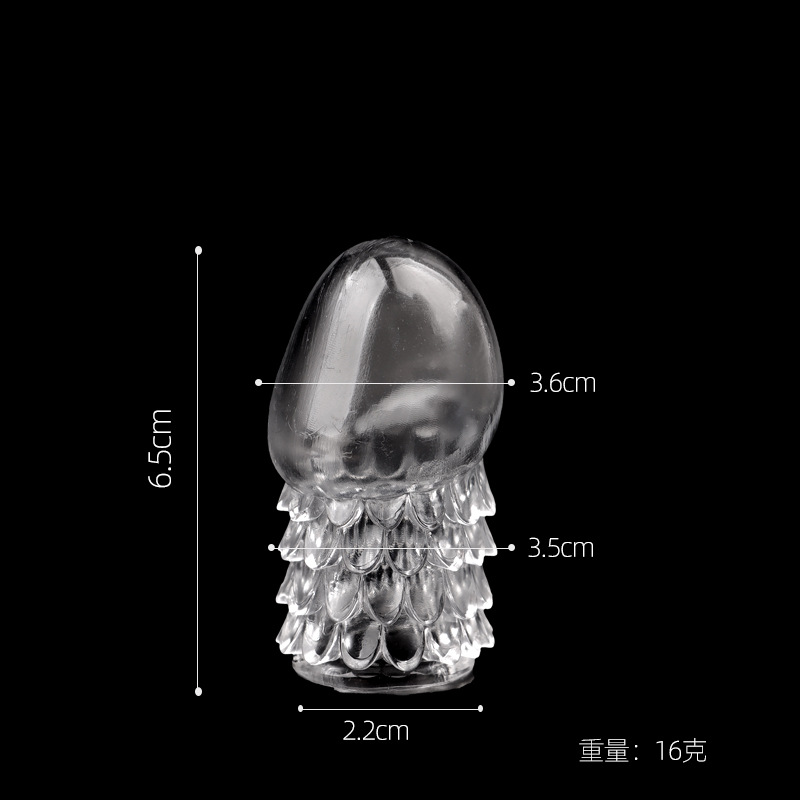 Spiked Textured Locking Condom Sleeve, TPE Reusable Extender, Fire Dragon Design — detail image 3