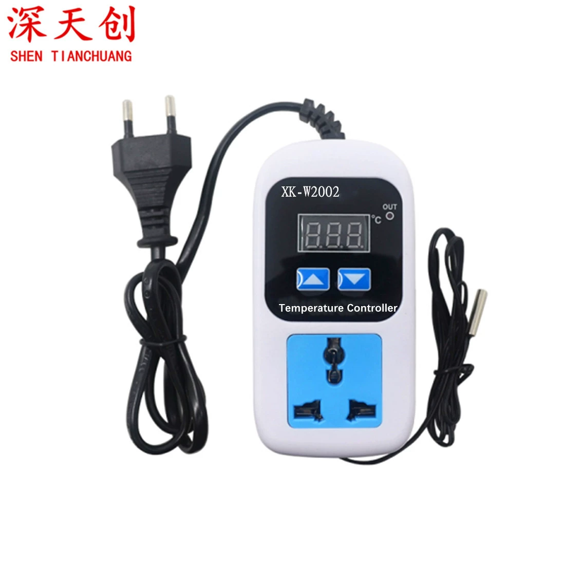 XK-W2002 микрокомпьютер цифровой регулятор температуры Термостат интеллектуальный электронный переключатель контроля температуры розетка для инкубации