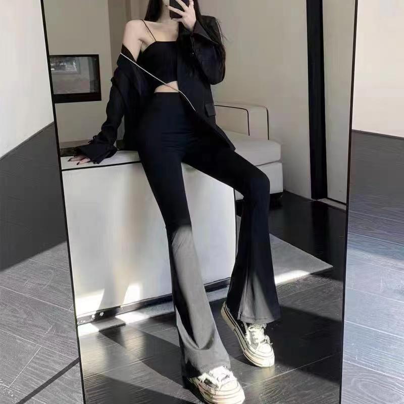 Tall Micro Horn Shark Pants Women's Spring and Summer High Waist Pants Slimming Mop Pants Hanging Pants Outer Wear Leggings